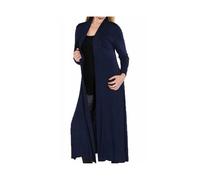LUXFAB Women’s Plus Size Maxi Long Cardigan UK | Floaty Full Sleeve Open Front Coatigan | Lightweight Collared Duster Jacket | Ladies Longline Cover Up Sizes 8-26 Navy