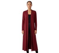 LUXFAB Women’s Plus Size Maxi Long Cardigan UK | Floaty Full Sleeve Open Front Coatigan | Lightweight Collared Duster Jacket | Ladies Longline Cover Up Sizes 8-26 Wine