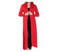 LUXFAB Women’s Plus Size Maxi Long Cardigan UK | Floaty Full Sleeve Open Front Coatigan | Lightweight Collared Duster Jacket | Ladies Longline Cover Up Sizes 8-26