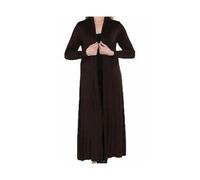 LUXFAB Women’s Plus Size Maxi Long Cardigan UK | Floaty Full Sleeve Open Front Coatigan | Lightweight Collared Duster Jacket | Ladies Longline Cover Up Sizes 8-26 Brown