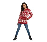 LUXFAB Women's Knitted Merry Christmas Long Sleeve Xmas Tree Ladies Pom Jumper 8-24