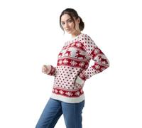LUXFAB Women's Knitted Merry Christmas Long Sleeve Xmas Tree Ladies Pom Jumper 8-24