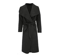 LUXFAB Womens Ladies Italian Waterfall Drape Belted Coat Long Sleeve Collared Pockets Celeb Oversized Duster Cardigan Trech Coats Plus Size UK 8-22