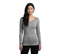 LUXFAB Women's Long Sleeve T-Shirt Top with Scoop Neck Soft Stretch Viscose Fabric Athletic Fit, Bright Colors, Sizes 8-26 Plus Comfert Stretch Ladies Stone