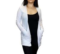 LUXFAB Women's Plus Size Long Sleeve Open Front Cardigan with Pockets - Soft Waterfall Boyfriend Knit Jumper Cover Up Casual Comfort Fit UK Sizes 8-26