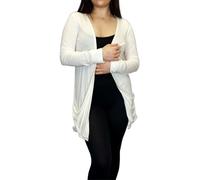 LUXFAB Women's Plus Size Long Sleeve Open Front Cardigan with Pockets - Soft Waterfall Boyfriend Knit Jumper Cover Up Casual Comfort Fit UK Sizes 8-26