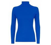 LUXFAB Womens Ribbed Polo Neck Long Sleeve Top Stretch Winter Turtleneck Jumper Thermal Warm Knit Casual Slim Fit UK Sizes 8-26 Comfert Stretch Ladies Royal Blue