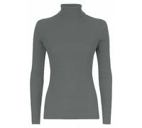 LUXFAB Womens Ribbed Polo Neck Long Sleeve Top Stretch Winter Turtleneck Jumper Thermal Warm Knit Casual Slim Fit UK Sizes 8-26 Comfert Stretch Ladies Charcoal