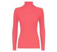 LUXFAB Womens Ribbed Polo Neck Long Sleeve Top Stretch Winter Turtleneck Jumper Thermal Warm Knit Casual Slim Fit UK Sizes 8-26 Comfert Stretch Ladies Coral