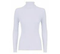LUXFAB Womens Ribbed Polo Neck Long Sleeve Top Stretch Winter Turtleneck Jumper Thermal Warm Knit Casual Slim Fit UK Sizes 8-26 Comfert Stretch Ladies White