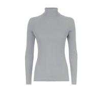 LUXFAB Womens Ribbed Polo Neck Long Sleeve Top Stretch Winter Turtleneck Jumper Thermal Warm Knit Casual Slim Fit UK Sizes 8-26 Comfert Stretch Ladies Grey