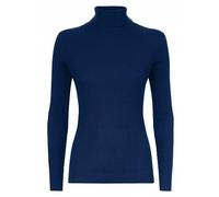 LUXFAB Womens Ribbed Polo Neck Long Sleeve Top Stretch Winter Turtleneck Jumper Thermal Warm Knit Casual Slim Fit UK Sizes 8-26 Comfert Stretch Ladies Navy