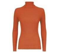 LUXFAB Womens Ribbed Polo Neck Long Sleeve Top Stretch Winter Turtleneck Jumper Thermal Warm Knit Casual Slim Fit UK Sizes 8-26 Comfert Stretch Ladies Rust