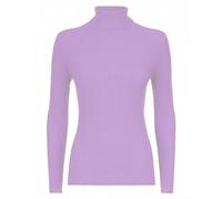 LUXFAB Womens Ribbed Polo Neck Long Sleeve Top Stretch Winter Turtleneck Jumper Thermal Warm Knit Casual Slim Fit UK Sizes 8-26 Comfert Stretch Ladies Lilac