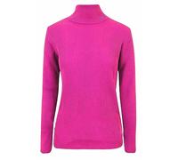 LUXFAB Womens Ribbed Polo Neck Long Sleeve Top Stretch Winter Turtleneck Jumper Thermal Warm Knit Casual Slim Fit UK Sizes 8-26 Comfert Stretch Ladies Cerise