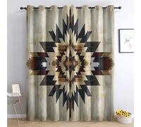 Luxfieo Aztec Blackout Curtains for Living Room Bedroom - 72 Inch Drop Curtains 66x72, Rustic Native American Patterned Window Treatments, Thermal Eyelet Drapes 2 Panels E#66
