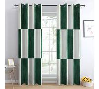 Luxfieo Buffalo Check Blackout Curtains for Living Room Bedroom - 90 Inch Drop Curtains 90x90, Green and White Checkerboard Patterned Window Treatments, Thermal Eyelet Drapes 2 Panels R#231