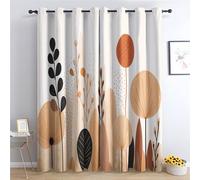 Luxfieo Leaf Blackout Curtains for Living Room Bedroom - 90 Inch Drop Curtains 66x90, Modern Botanical Patterned Window Treatments, Thermal Eyelet Drapes 2 Panels W#119