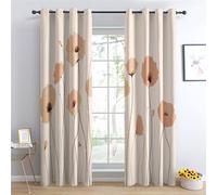 Luxfieo Poppy Blackout Curtains for Living Room Bedroom - 54 Inch Drop Curtains 46x54, Poppies Floral Patterned Window Treatments, Thermal Eyelet Drapes 2 Panels Q#61
