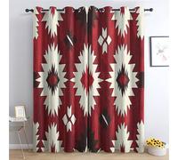 Luxfieo Southwestern Blackout Curtains for Living Room Bedroom - 72 Inch Drop Curtains 66x72, Aztec Tribal Navajo Patterned Window Treatments, Thermal Eyelet Drapes 2 Panels E#16