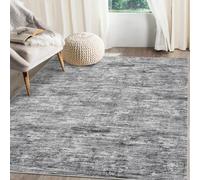 LuxFocus 120x170 cm Modern Solid Rug Living Room, Solid-colour Design with Texture, Washable Area Rug for Bedroom, Non-Slip Low-Pile Carpet for Nursery Office Dining Room, Grey
