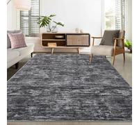 LuxFocus 160x230 cm Modern Solid Rug Living Room, Washable Area Rug for Bedroom, Solid-colour Design with Texture, Non-Slip Low-Pile Carpet for Nursery Office Dining Room, Dark Grey