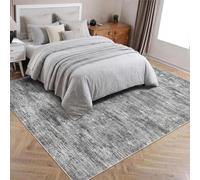 LuxFocus 200x290 cm Modern Solid Rug with Texture, Washable Area Rug Living Room, Non-Slip Low-Pile Carpet for Bedroom Nursery Office, Grey