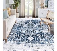 LuxFocus Area Rug Living Room Rugs, Indoor Soft Low Pile Large Carpet with Gradient Traditional Print for Bedroom Dining Room Home Office Decor Under Kitchen Table Washable Blue 160 x 230 cm