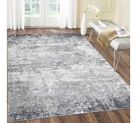 LuxFocus Area Rugs for Living Room Bedroom, Washable Rug with Anti-Slip Backing Non-Shedding Stain-Resistant Soft Abstract Carpet for Dining Room Nursery Home Office, Gray 80 x 150 cm