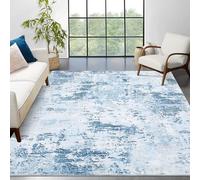 LuxFocus Bedroom Area Rug,Soft Machine Washable Modern Abstract Entryway Rugs for Dining Room Low Pile Non-Slip Modern Indoor Floor Carpet for Home Decor Light Blue 160 x 230 Cm