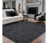 LuxFocus Black Modern Textured Area Rug 160x230cm Washable Non Slip Carpet | Non-Shedding,Stain-Resistant,Foldable,Soft Floor Mat,Christmas Holiday Decoration for Kitchen,Entry Door,Pet Friendly