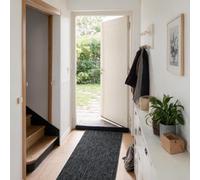 LuxFocus Black Modern Textured Area Rug 60x230cm Washable Non Slip Carpet | Non-Shedding,Stain-Resistant,Foldable,Soft Floor Mat,Christmas Holiday Decoration for Kitchen,Entry Door,Pet Friendly