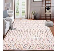 LuxFocus Boho Area Rug Stain Resistant Large Area Rug for Living Room 160x230 cm Machine Washable Carpet Geometric Area Rugs Non-Slip Floor Mat Multicolour