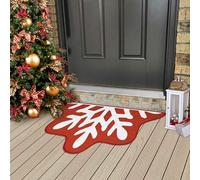 LuxFocus Christmas Decorative Doormat Snow Welcome Mat Indoor Floor Mat Xmas Holiday Christmas Tree Doormat for Entrance Entryway Kitchen, 40x60cm