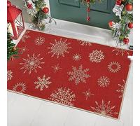 LuxFocus Christmas Doormats Snowflake Floor Mats Doormats 40x60cm Anti-Slip Merry Christmas Welcome Floor Mats Xmas Front Doormat for Indoor Outdoor Holiday Decorations Kitchen Laundry