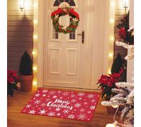 LuxFocus Christmas Doormats Snowflake Floor Mats Doormats 40x60cm Non-Slip Merry Christmas Welcome Floor Mats Xmas Front Doormat for Indoor Outdoor Holiday Decorations Kitchen Laundry