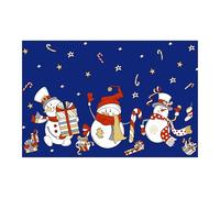 LuxFocus Christmas Snowman Snowflake Doormat Indoor Outdoor Xmas Welcome Mat for Home Decoration Non Slip Backing Doormat Entrance Floor Rug 50x80cm Blue