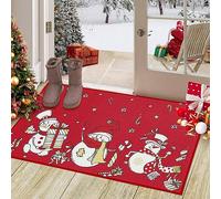 LuxFocus Christmas Snowman Snowflake Doormat Indoor Outdoor Xmas Welcome Mat for Home Decoration Non Slip Backing Doormat Entrance Floor Rug 50x80cm