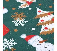 LuxFocus Christmas Table Cloth for Rectangle Tables, Indoor & Outdoor Use, Waterproof, Snowman Decorative, Green 54 x 70 Inch