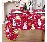 LuxFocus Christmas Tablecloth Washable Wrinkle Resistant Table Cloth Table Cloths Rectangle Decorative Table Cover Table Mat for Party Dining Banquet Outdoor, Green 54 x 90 Inch