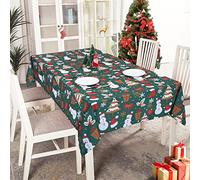 LuxFocus Christmas Tablecloth Washable Wrinkle Resistant Table Cloth Velvet Table Cloths Rectangle Decorative Table Cover Table Mat for Party Dining Banquet Outdoor, Green 54 x 90 Inch