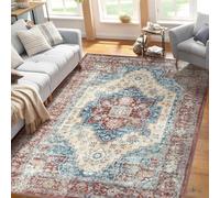 LuxFocus Classic Vintage Tradition Rug, Non-Slip Stain Resistant Washable Interior Rug, Low Pile With Oriental Design, Rug For Bedroom Living Room Dining Room Kitchen, 160 X 230cm Rust