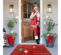 LuxFocus Flax Like Weave Christmas Door Mat Rug Christmas Decorative,Winter Holiday Doormats Low Profile Front Floor Mat Entrance Switch Mat for Indoor Outdoor 40x80cm