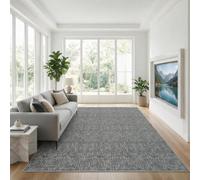 LuxFocus Grey Area Rug 80x150cm Washable Low Pile Carpet for Bedroom | Non-Shedding,Stain-Resistant,Foldable,Soft Floor Mat,Christmas Holiday Decoration for Kitchen,Entry Door,Pet Friendly