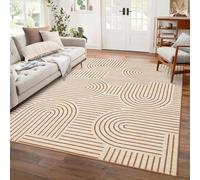 LuxFocus Large Living Room Rugs, Modern Geometric Rug, Washable Rugs Bedroom, Soft Short Pile Indoor Rug for Children's Room, Office, Orange, 160 x 230 cm