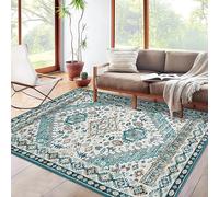 LuxFocus Machine Washable Rug 80x150 cm Traditional Oriental Area Rug for Living Room Accent Rug Non-Slip Indoor Carpets Low Pile Floor Mats Bedroom Kitchen Home Decor, Green 2.6x5 ft