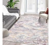 LuxFocus Machine Washable Rug, In & Outdoor Water Resistant Vintage Area Rug Non-Slip Short Pile With Modern Design Carpet for Bedroom Living Room Dining Room Kitchen, 120 x 170 cm Multi