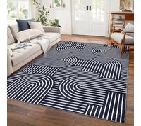 LuxFocus Modern Geometric Rug 160 x 230 cm Living Room Dark Blue