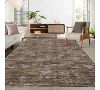 LuxFocus Modern Rug Living Room 160x230 cm Solid Low-Pile Washable Brown | Minimalist Rug for Bedroom Office, Non-Slip Solid Colour Carpet for Dining Room Nursery, Ultra Thin, Foldable