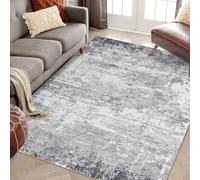 LuxFocus Modern Stain Resistant Area Rug for In & Outdoor, Large Washable Rug with Anti-Slip Backing Non-Shedding Soft Abstract Carpet for Dining Room Nursery Home Office Gray 160 x 230 cm